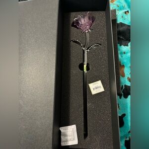 Waterford Purple Glass Flower Accessory